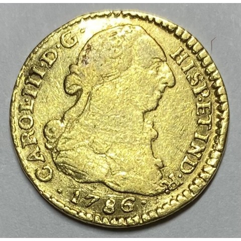 1 ESCUDO CARLOS III 1786 POPAYÁN (ESCASA)