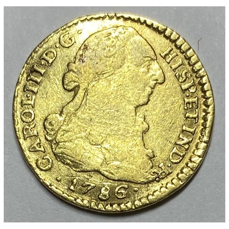 1 ESCUDO CARLOS III 1786 POPAYÁN (ESCASA)