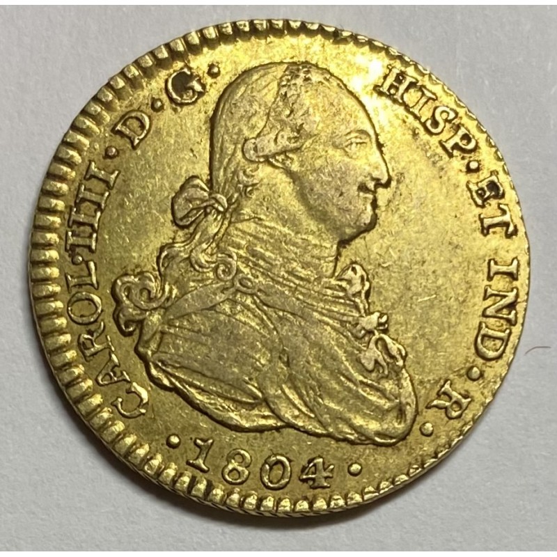 2 ESCUDOS CARLOS IV 1804 SEVILLA