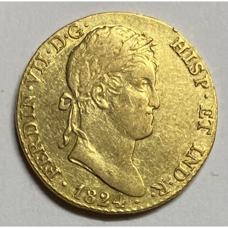 2 ESCUDOS FERNANDO VII 1824 MADRID