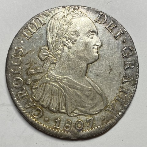 8 REALES CARLOS IV 1807 MÉJICO